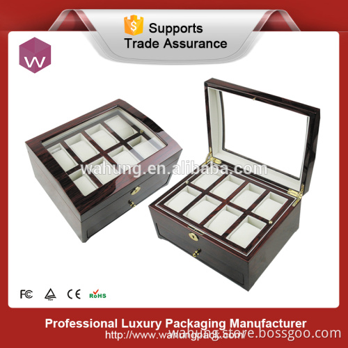 Luxury 10 Slots Wooden watch display box wholesale